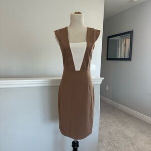 NWT GRIFFLIN PARIS DRESS DEEP PLUNGE ILLUSION SIZE S